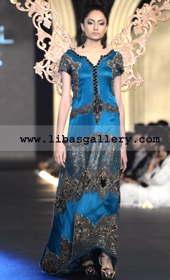 Blue Pigment Rocsi Anarkali Style Dress 