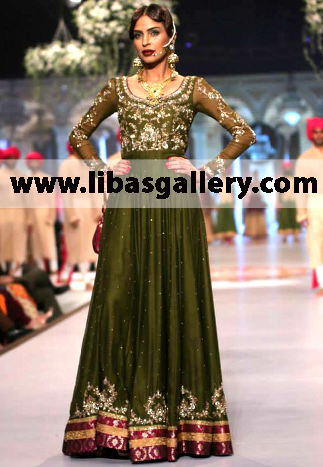 Emerald Green Caprica Anarkali Style Dress