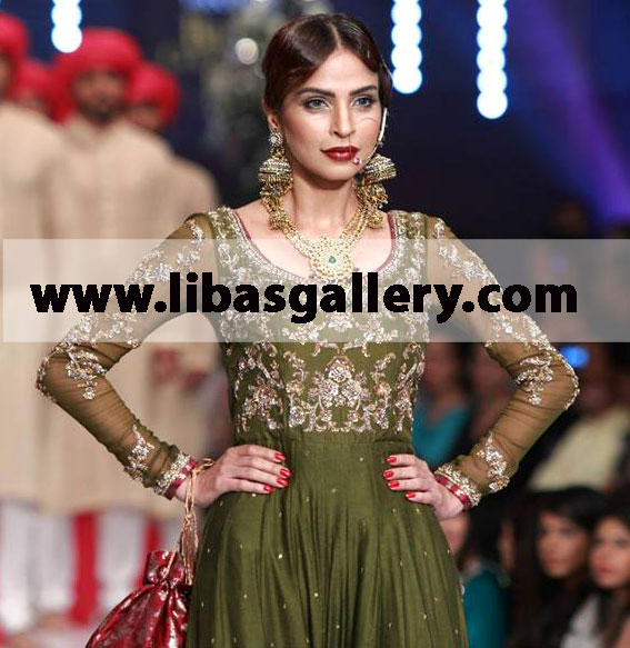 Emerald Green Caprica Anarkali Style Dress