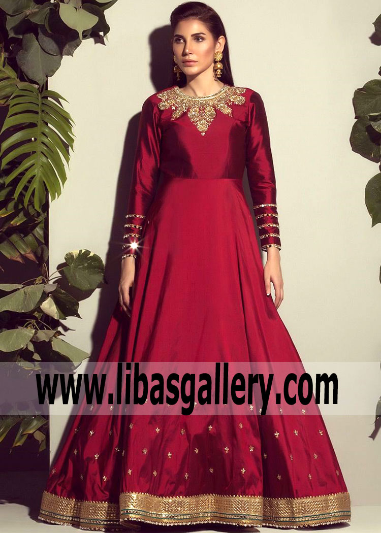 Exclusive Custom Made Anarkali Dresses Cardiff London UK Latest Party Wear
