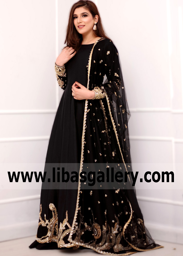 Black Trocadero Anarkali Suit