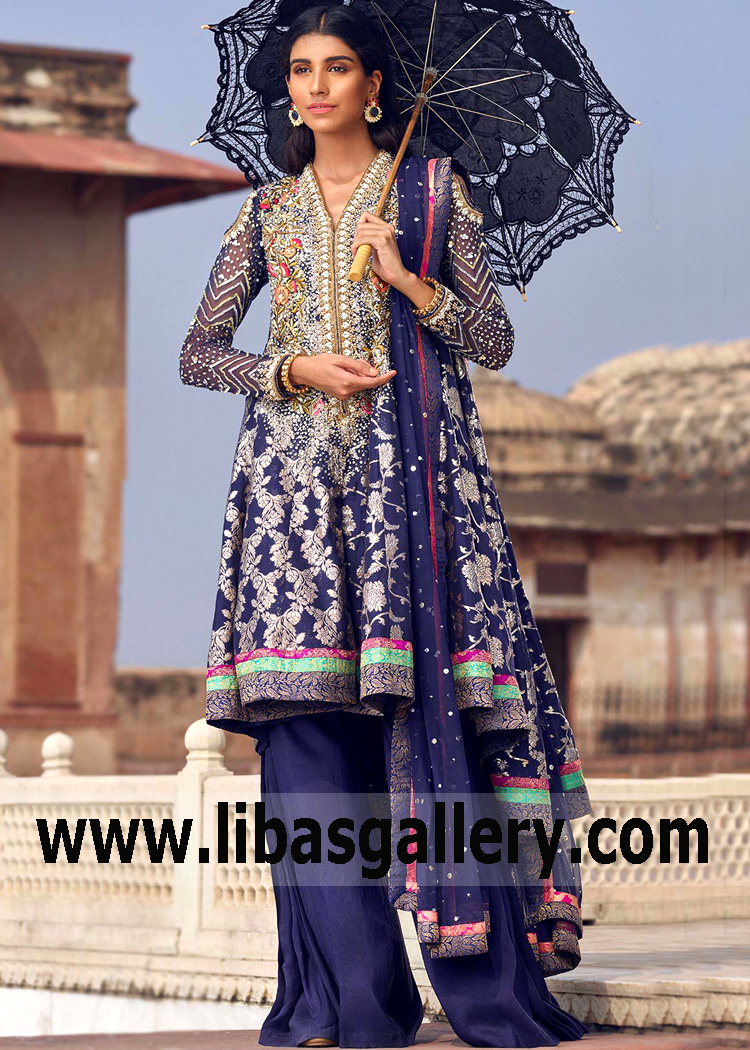 Indigo Ventura Anarkali Sharara
