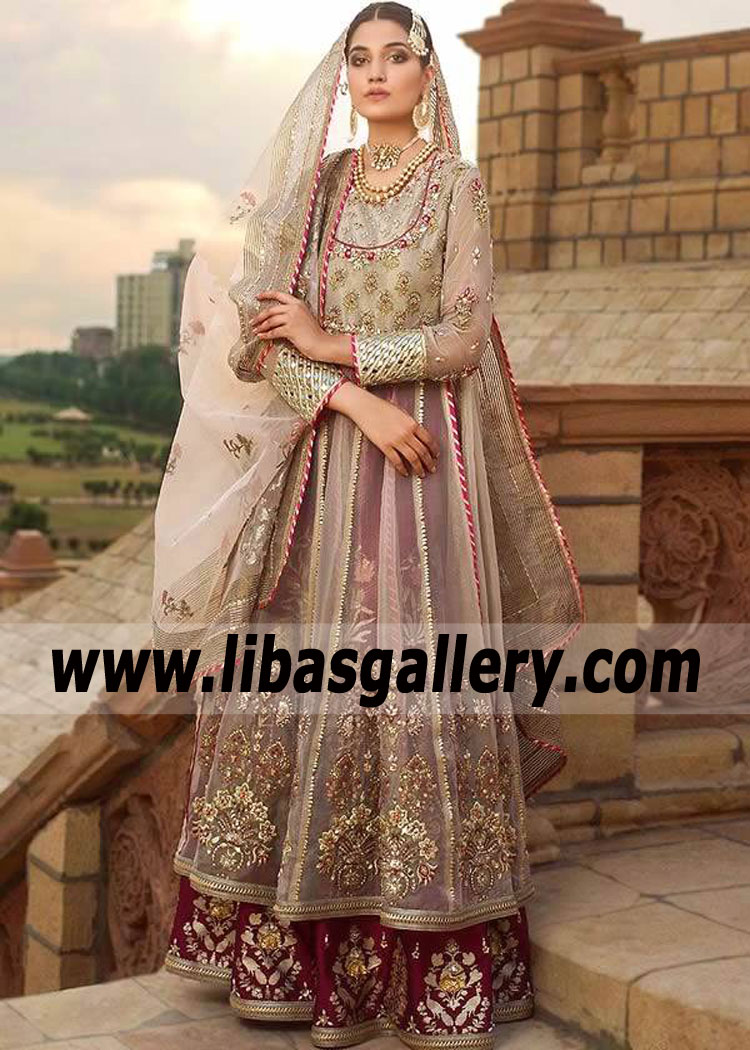 Tan Rosewood Authentic Anarkali Lehenga Suit