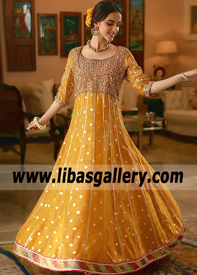 Gamboge Amaranth Alsace Anarkali Sharara Dress