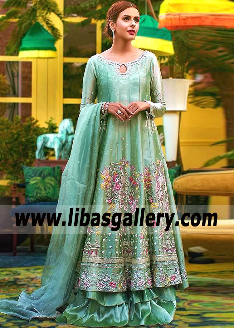 Aquamarine Maxar Bridesmaid Pishwas Lehenga