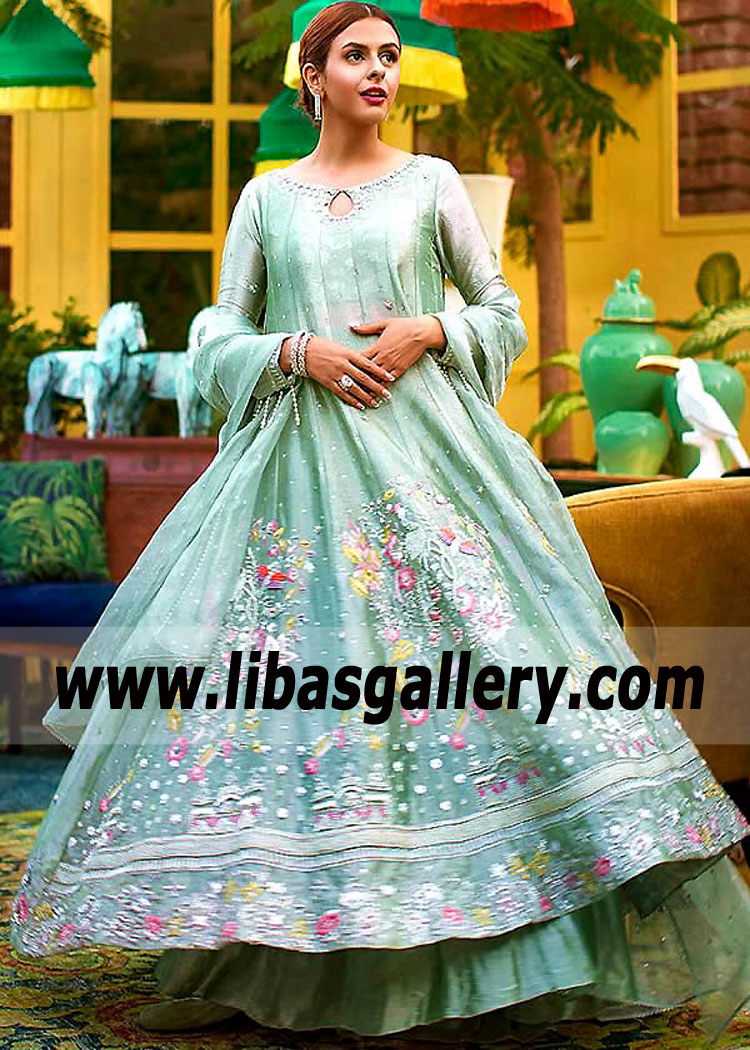 Aquamarine Maxar Bridesmaid Pishwas Lehenga