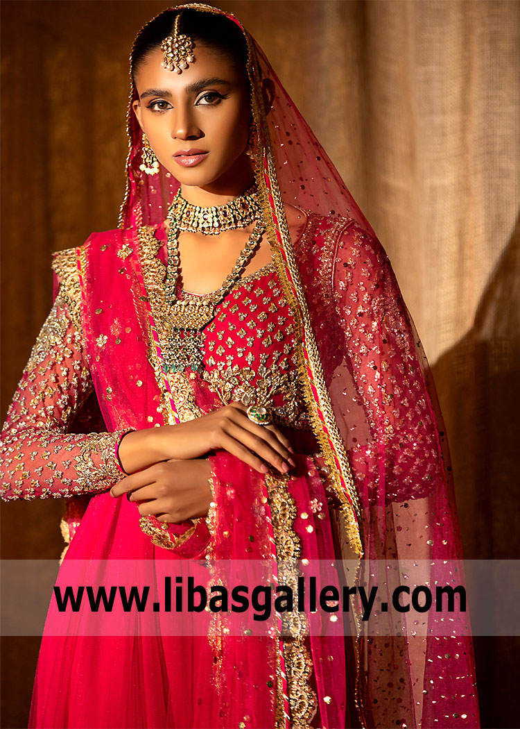 Blossom Pink Alcea Anarkali Dress with Choridar Pajama