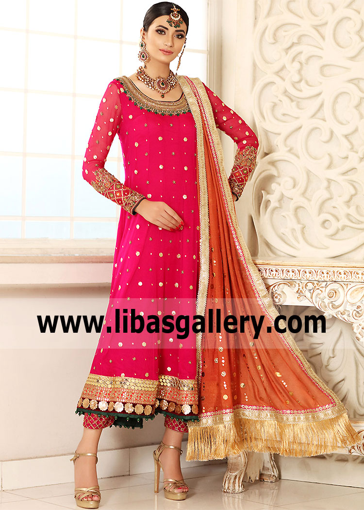 Shocking Pink Petunia Pishwas Dress