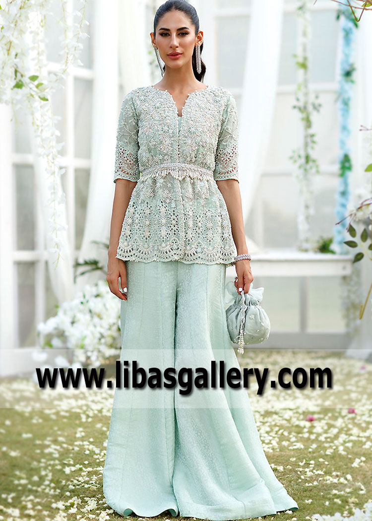 Pakistani Peplum Dresses for Bride Sister Groom Sister USA Decatur Georgia Designer Party Dresses