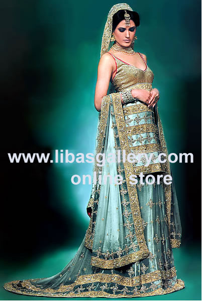 Columbia Blue Perla Lehnga