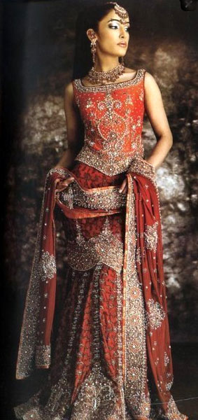Rusty Orange Bridal Lehenga