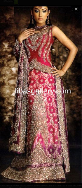 Dark Pink Bridal Dress