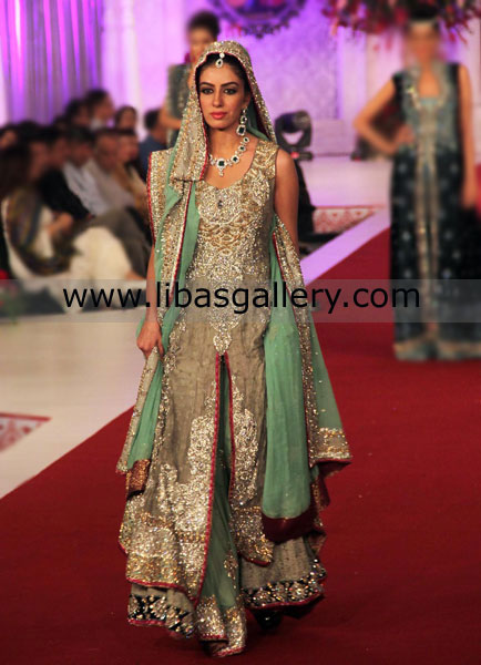 Moss Green Perla Lehnga