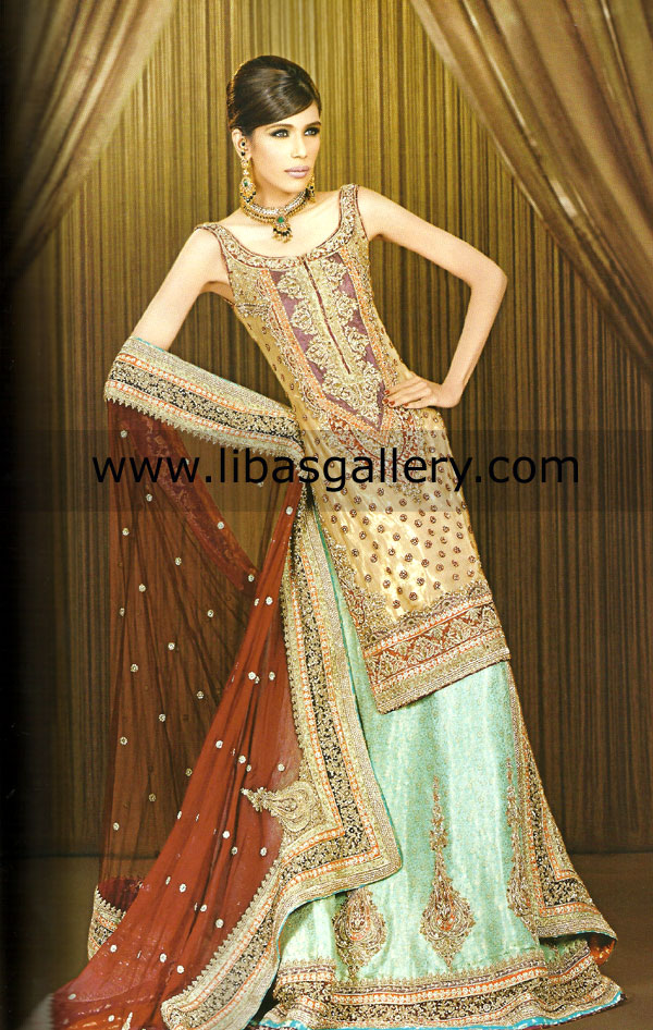 Moss Green Gold Winston Bridal Dress