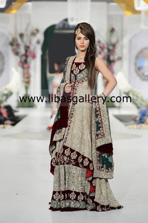 Heavy Embroidered Designer Bridal Dresses Collection Lehenga Designs 2013 UK,USA,Canada,Australia,Mauritius