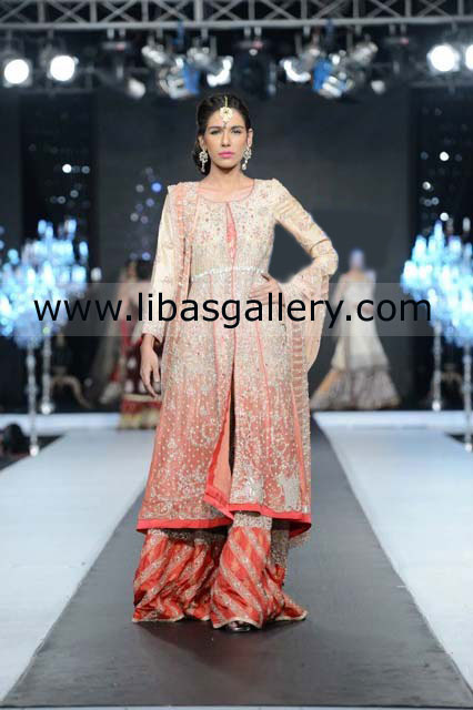 Peach Harelquin Farshi Gharara