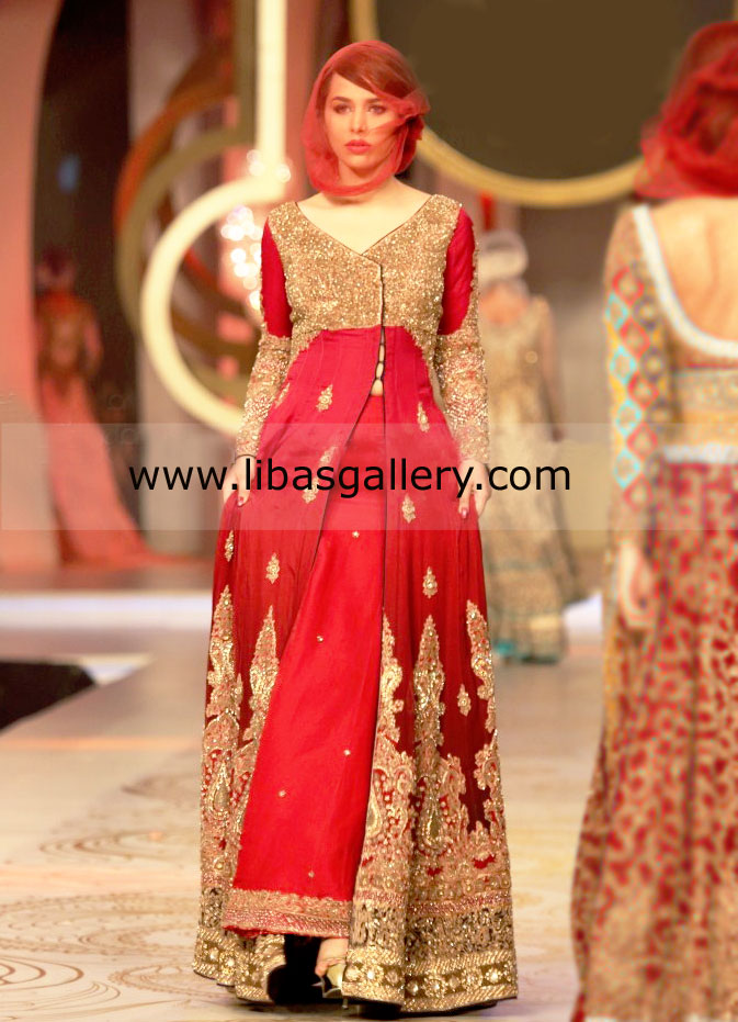 Deep Red Bridal`s Traditional Anarkali Wedding Dresses By HSY Latest Collection at Pantene Bridal Couture Week 2013 London, Manchester, Birmingham, Bradford Deep Red Bridal`s Traditional Anarkali Wedding Dresses By HSY Latest Collection at Pantene Bridal Couture Week 2013 London, Manchester, Birmingham, Bradford