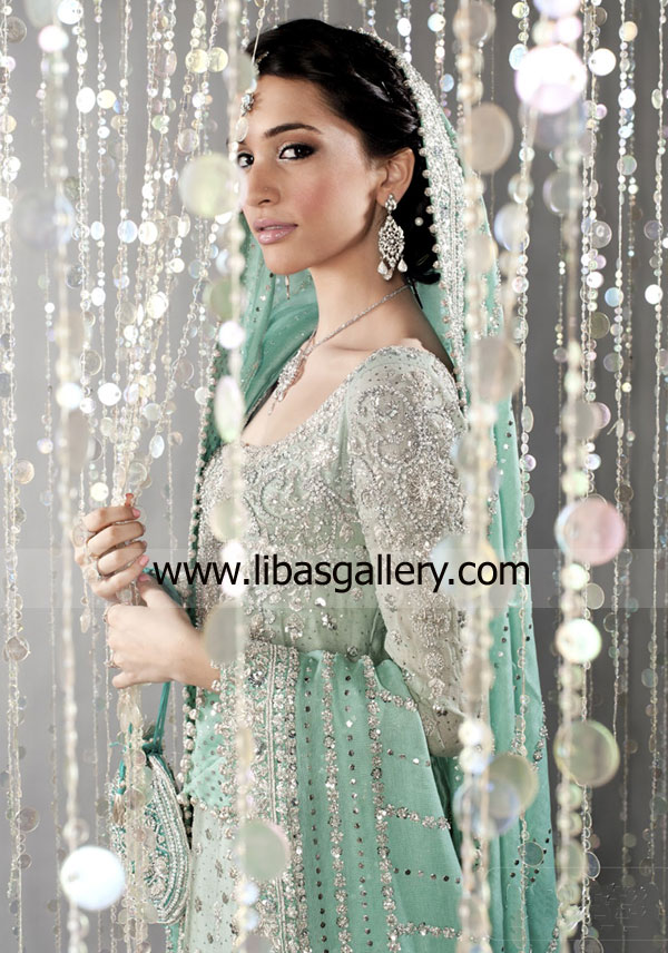 Light Seagreen Swazist Designer Bridal Collection 