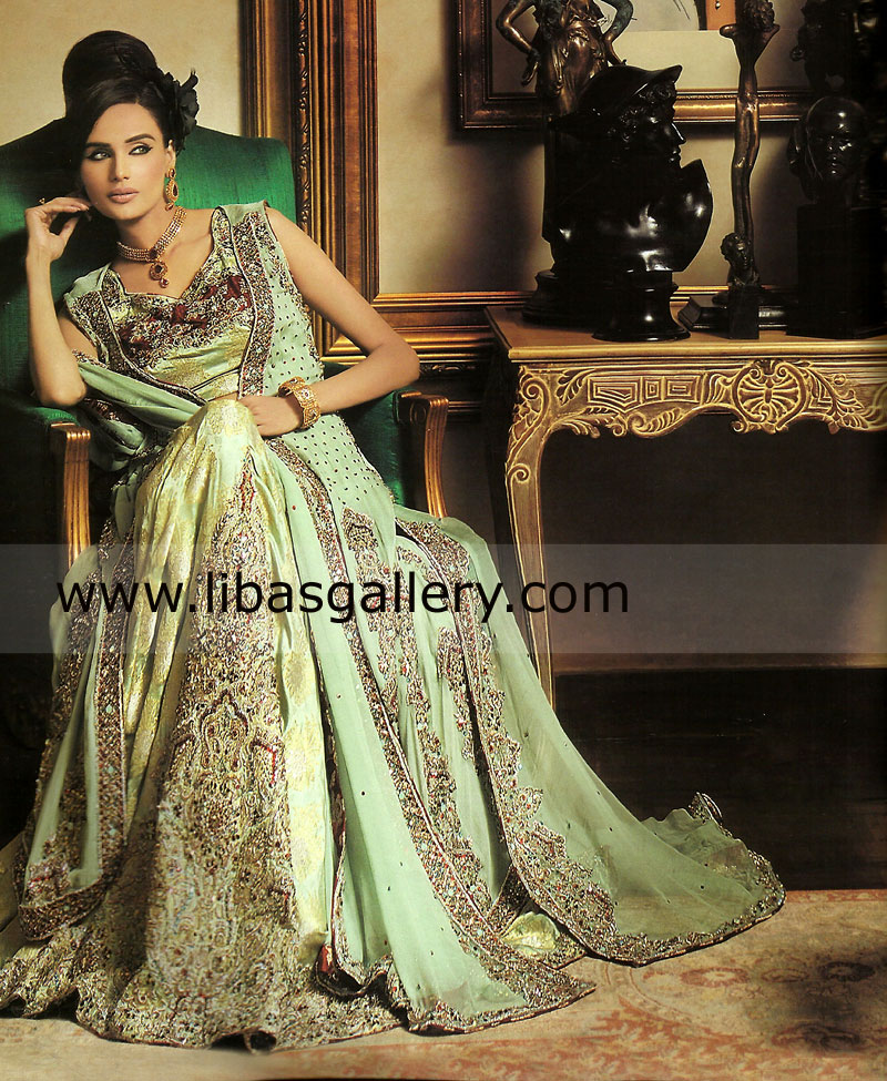 Green Cynthia Lehenga