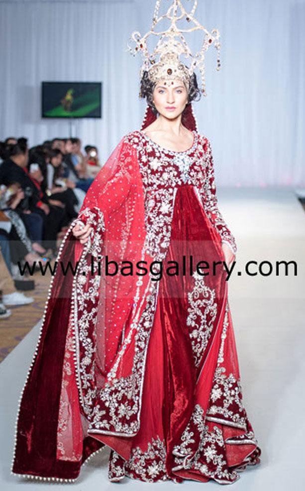 Royal Red Braska Wedding Dress