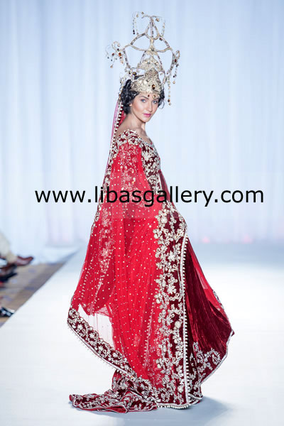 Royal Red Braska Wedding Dress