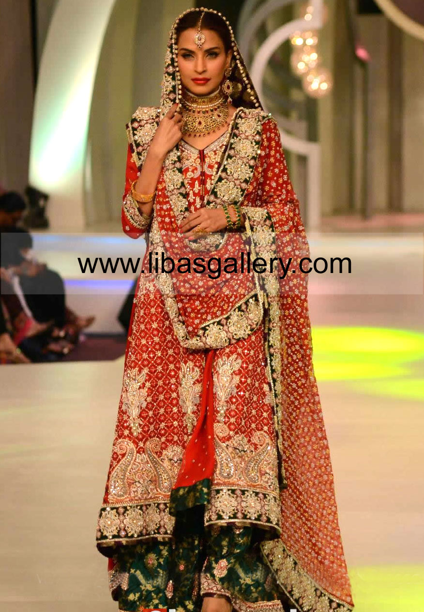 Traditional Red Ventura Bridal Wear for Wedding