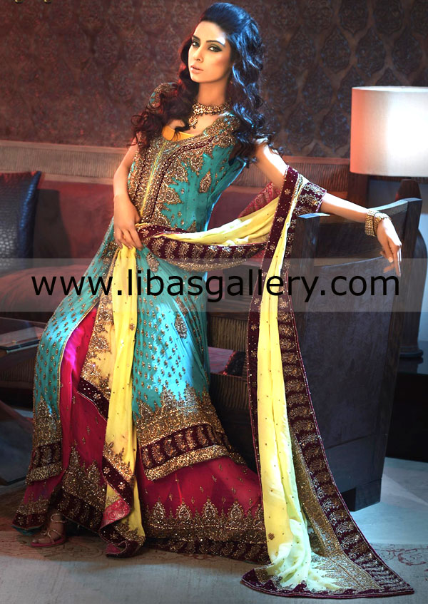 Waseem Noor, Pakistani fashion designer Boutiques, Pakistani Bridal Lehengas Designer Waseem Noor, Pakistani fashion designer Bridal Wear Lehengas, Wedding Lehengas, Sharara, Gharara Shops Dubai, UAE