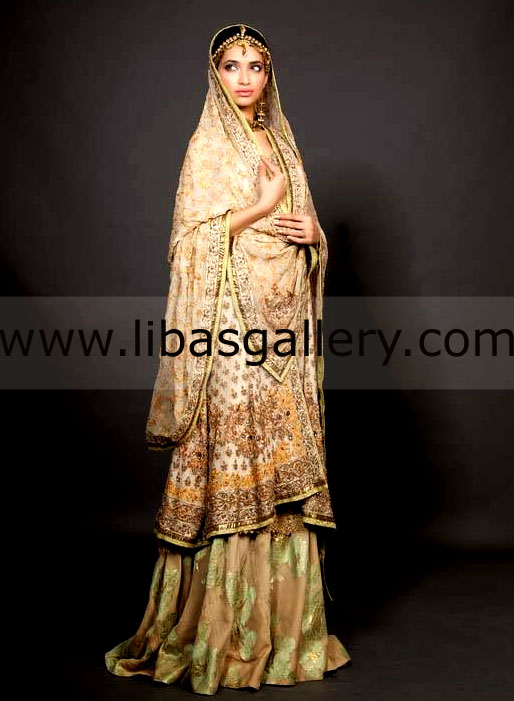 Beige Oscada Bridal Wear 2014