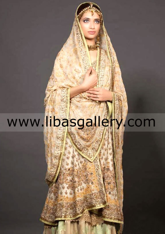Beige Oscada Bridal Wear 2014
