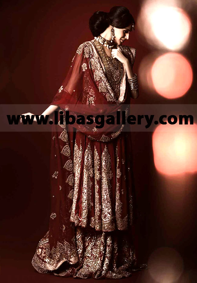 Maroon Cavallari Bridal Wear 2014