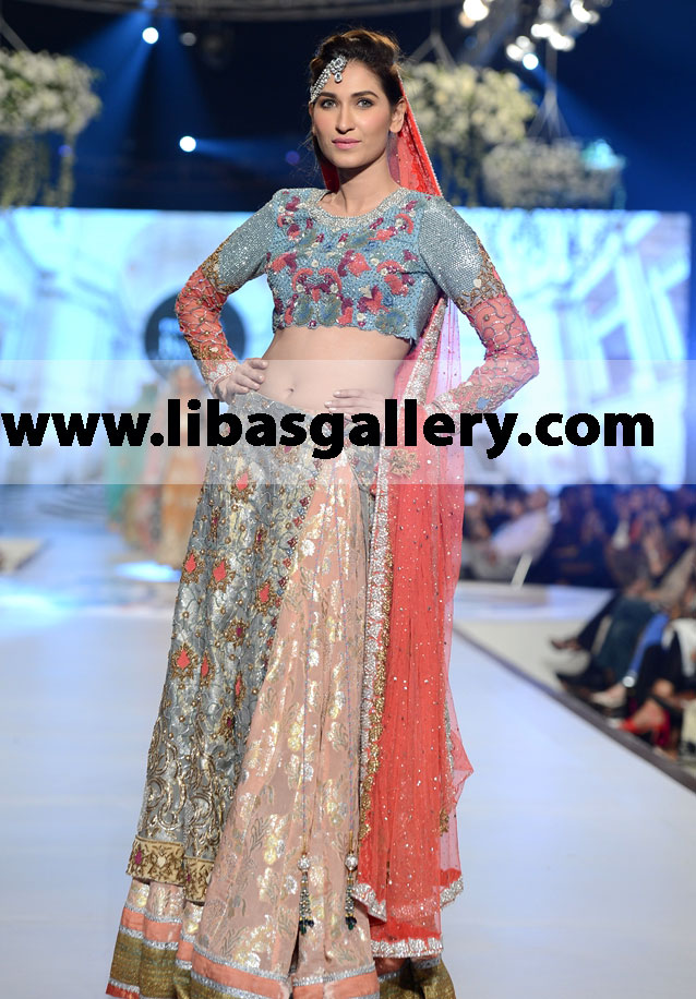 Designer Bridal Suit with Embellished Sharara 9