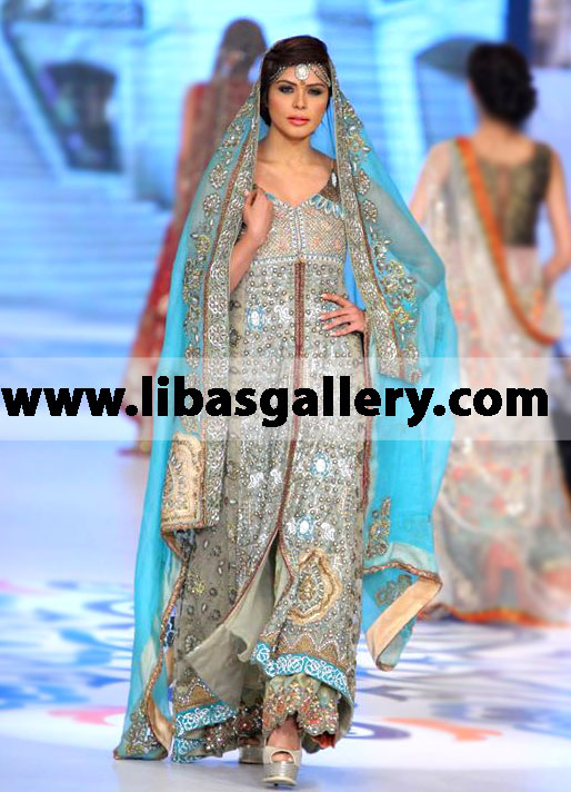 supremely stylish Bridal Anarkali Outfit for Wedding and Valima Reception 15