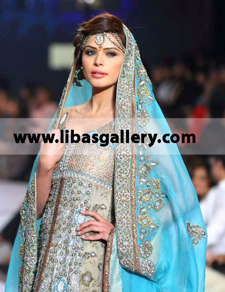 supremely stylish Bridal Anarkali Outfit for Wedding and Valima Reception 15