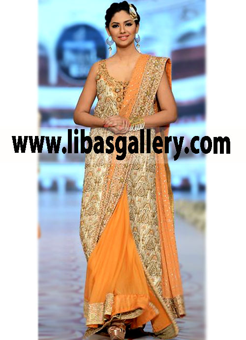 Traditional Lucknawi Bridal Wedding Lehenga for Walima Events 19