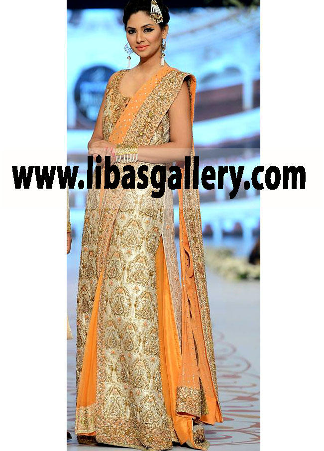 Traditional Lucknawi Bridal Wedding Lehenga for Walima Events 19