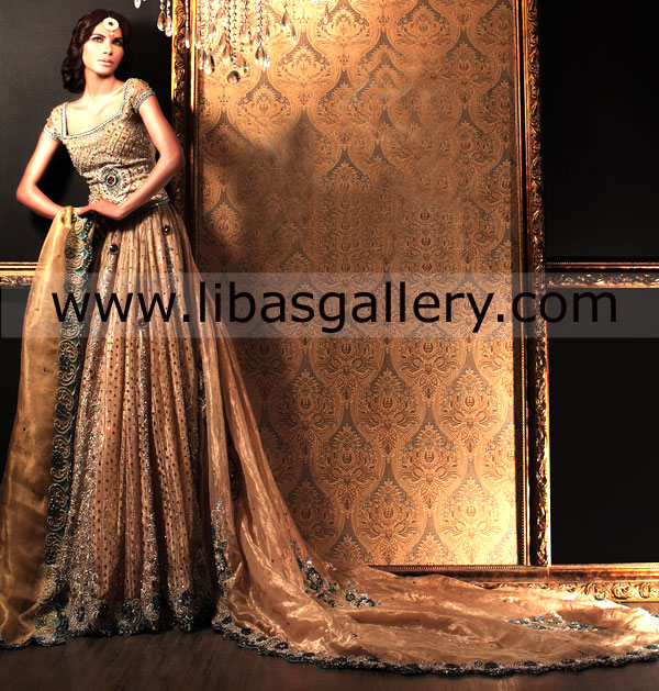 Champagne Rosetta Bridal Dresses 