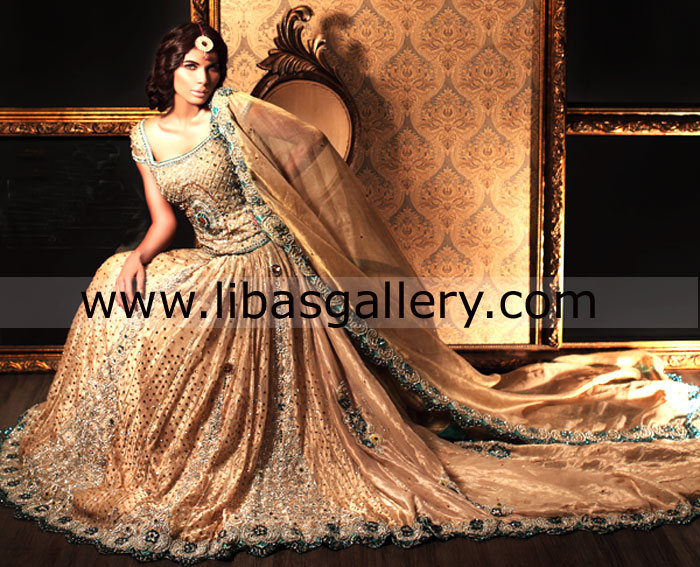 Champagne Rosetta Bridal Dresses 