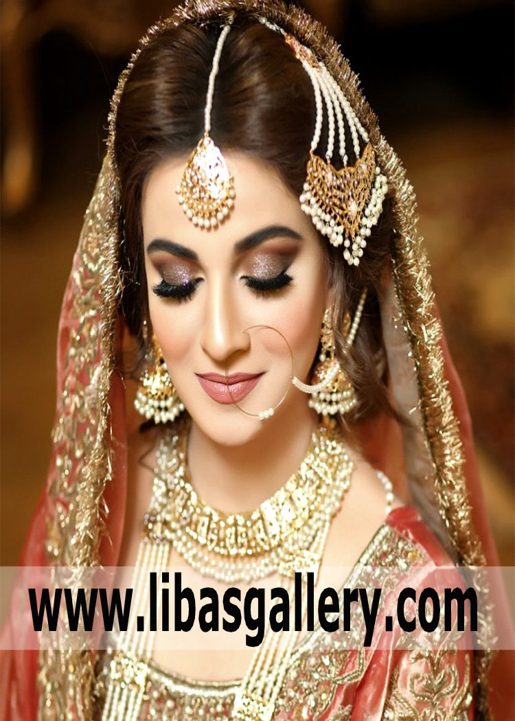 Silver Gold Allene Jewellery set for nikah barat bride