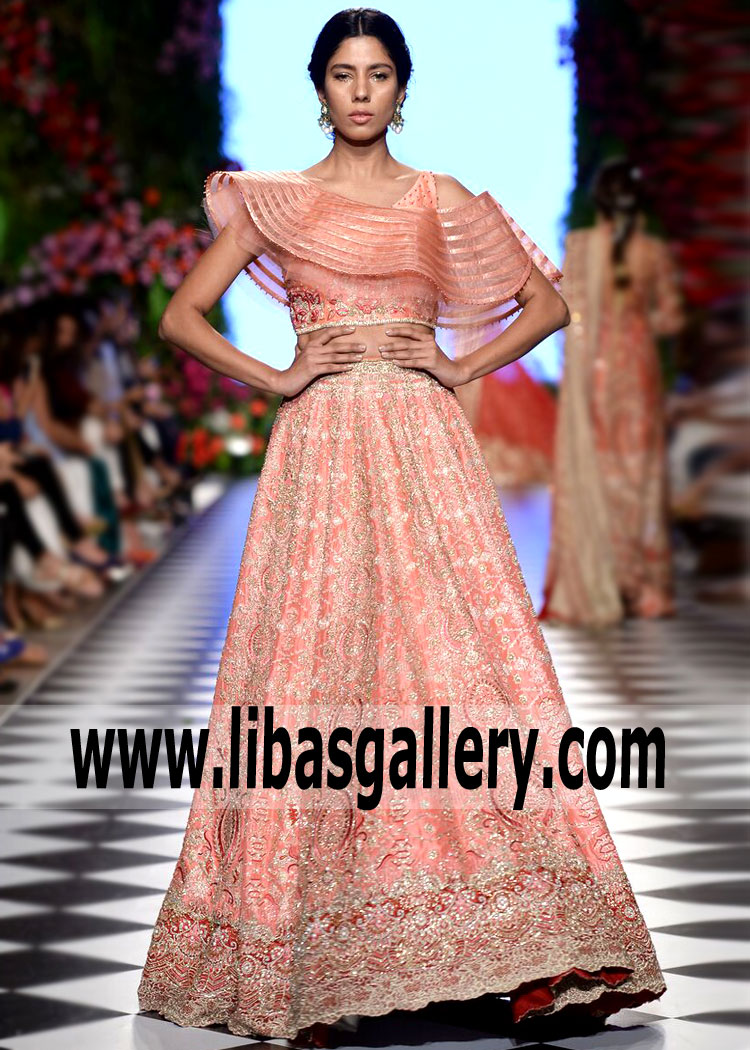 Gorgeous Coral Crocus Lehenga Choli