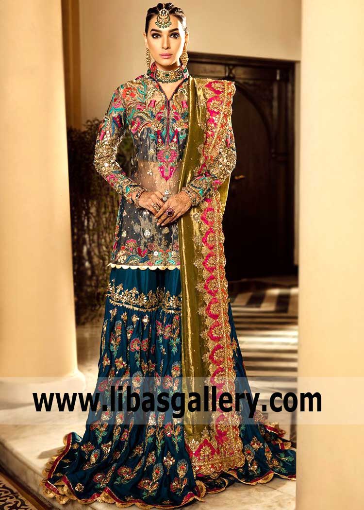 Bridal Gharara for Reception and Valima Melbourne Australia Ammara Khan Bridal Gharara Reception Dresses Valima Dresses