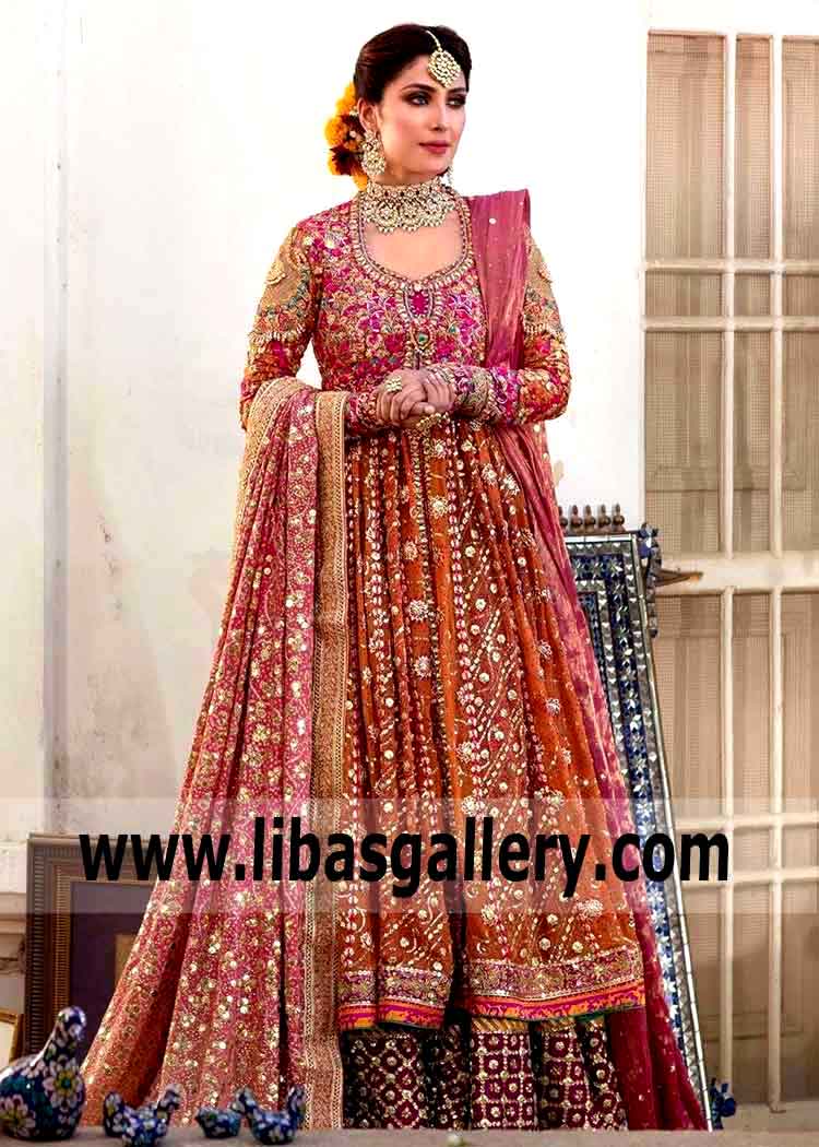 The Most Regal kalidaar Anarkali Bridal Dress Farah Talib Aziz - Wedding Dresses online