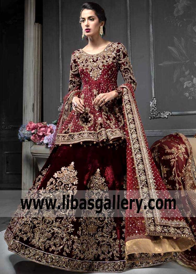 Glorious Designer Peplum Dress with Lehenga for Todays Modern Brides