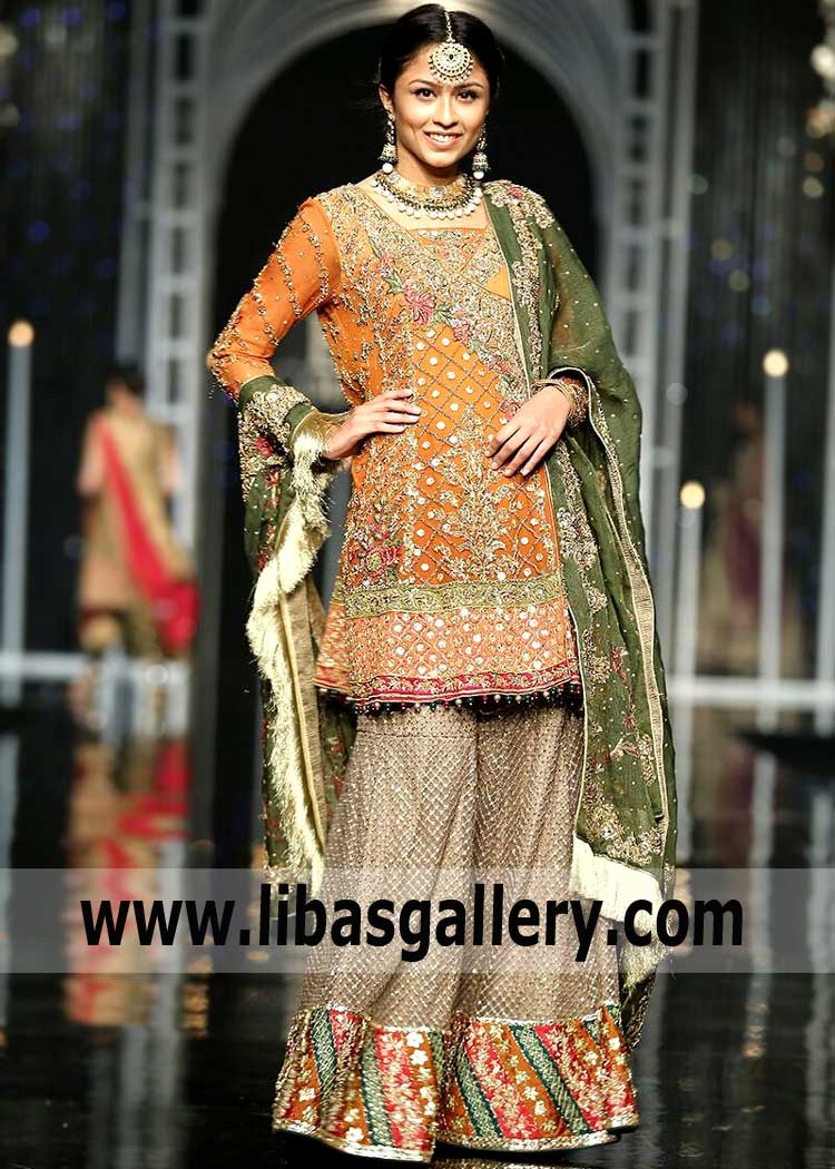 Traditional Wedding Dresses Angrakha Suit South London UK Bridal Designer Angrakha Suit from Pakistan