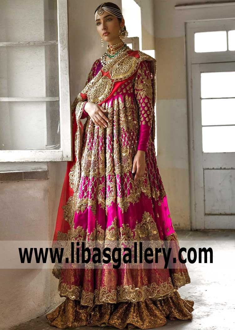 High Grade Bougainvillea Wedding Anarkali Dress Perfect For Creating Grandeur Look