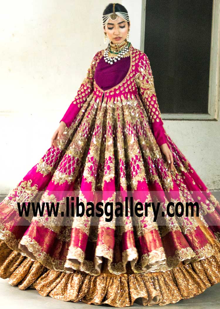 High Grade Bougainvillea Wedding Anarkali Dress Perfect For Creating Grandeur Look