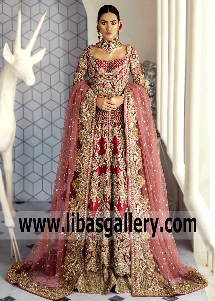 Luxury Wedding Lehenga Suit Omaha, Nebraska - Designer Sana Yasir Bespoke Wedding Maxi and Lehenga Suits Pakistan