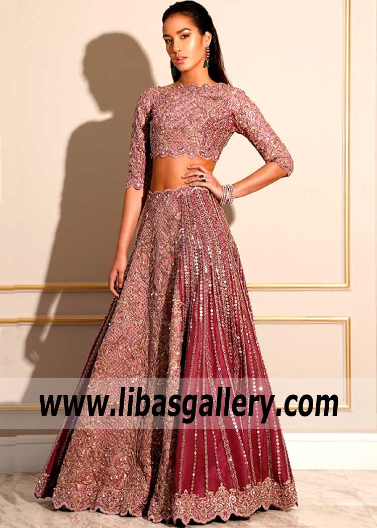 Designer Faraz Manan Color Magic Lehenga Choli Glasgow Scotland Pakistani Designer Lehenga Choli for Reception