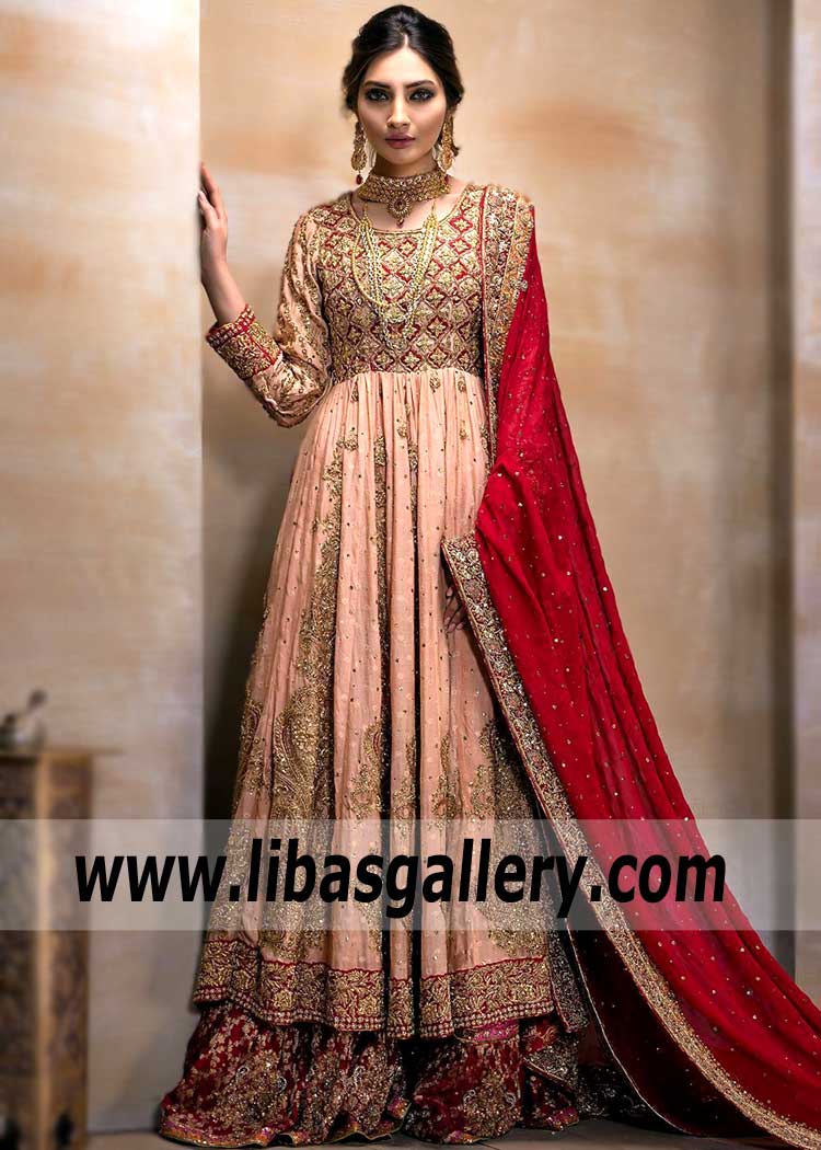 Traditional Bridal Wear kalidaar Anarkali Gown for Wedding Event