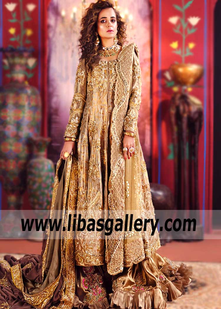 Sunehri Champa Larkspur Wedding Anarkali