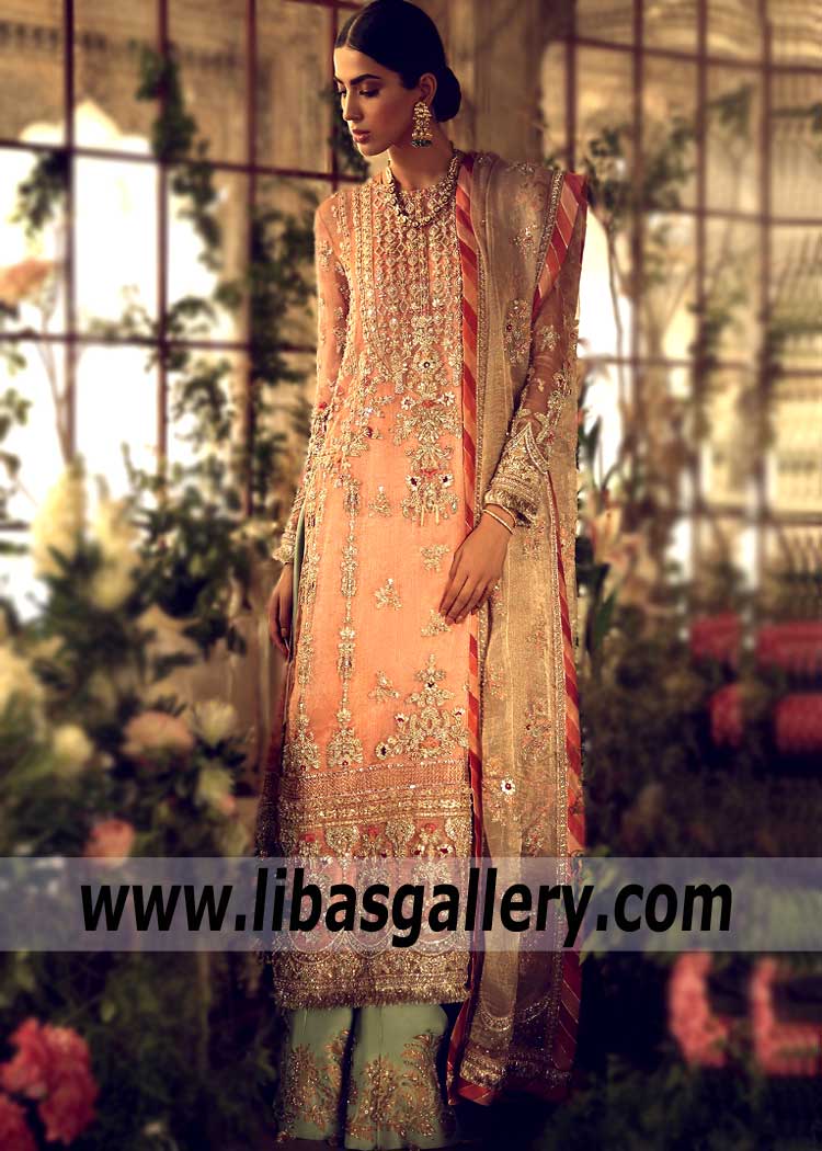 Vigorous Light salmon Bridal Dress for Elegant Brides